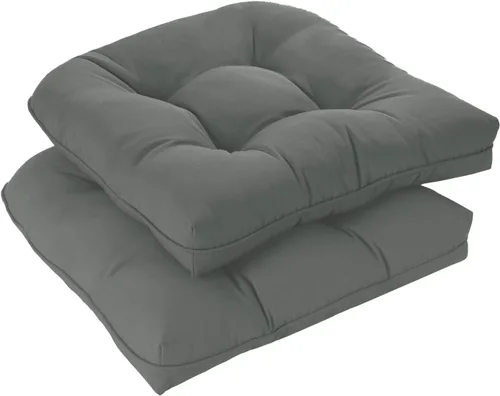 Vista 20 de downluxe Juego de 2 cojines para sillas de exterior para muebles de patio, cojines impermeables acolchados rellenos para muebles de patio, cojín