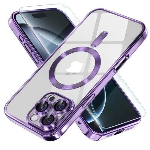 Vista 19 de Misea Funda magnética para iPhone 14 compatible con MagSafe [nunca amarillenta] [protección contra caídas de grado militar] protector completo