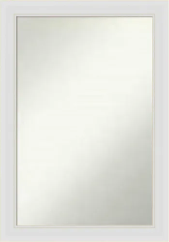 Vista 362 de Amanti Art Espejo de baño blanco para sobre el fregadero, 24 x 26 pulgadas, espejo rectangular blanco y blanco, marco de madera contemporáneo