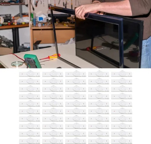 Vista 6 de 50 bombillas LED, lente LED SMD de 3 V, cuentas de lámpara de tablero con lente de fibra de vidrio para reparación de TV LED de 32 a 65 pulgadas