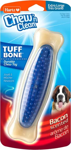 Vista 13 de Hartz Chew 'n Clean Tuff Bone - Juguete masticable resistente para perros, grande, paquete de 3 Varía