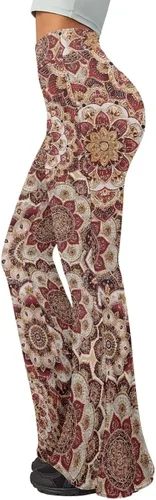 Vista 3 de Pantalones acampanados góticos de los años 70 para mujer, pantalones acampanados de yoga de cintura alta, leggings bohemios, hippie, discoteca