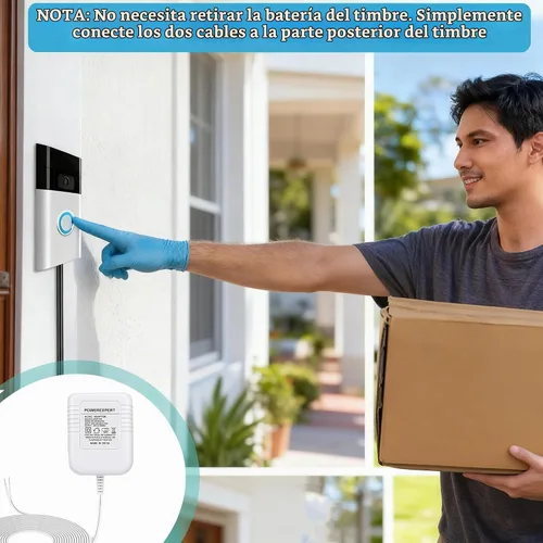 Vista 5 de LIANSUM Adaptador de corriente de cable C de 18 V 500 mA compatible con timbre de video, Nest Hello Doorbell, Ring Video Doorbell Pro, Ring Video