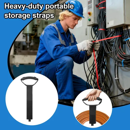 Vista 3 de Storage Straps – Heavy-Duty Organizer, Adhesive Handle, Cable Holder Wall Mount Wraps, Space-Saving Gear for Garage Tools, Extension Wires, Home