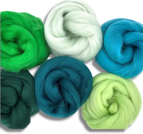Vista 6 de Revolution Fibers Top de lana teñida Colección Corriedale de fibra sin hilar Perfecto para hilado a mano, fieltro de agujas, tejido
