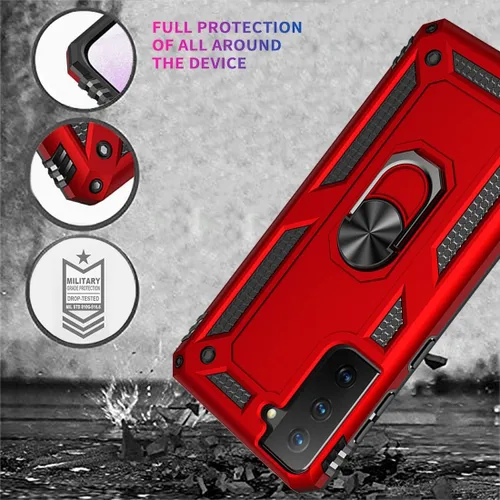 Vista 7 de Funda para Galaxy S21 Plus 5G/S21+ SM-G996U con protector de pantalla de vidrio templado, [grado militar] magnético para Samsung Galaxy S21 Plus
