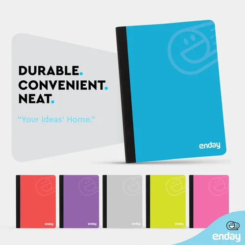 Vista 4 de Enday Cuadernos de composición de papel a rayas anchas, cuaderno de composición de tapa dura, libros de composición rayados de alta calidad