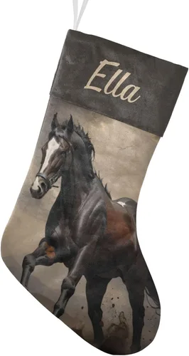 Vista 23 de Calcetines de Navidad personalizados con diseño de unicornio y flores con nombre, medias de Navidad personalizadas para decoración de fiestas