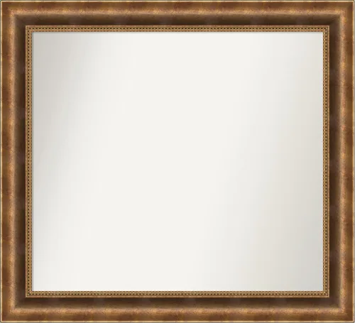 Vista 737 de Amanti Art Espejo de pared personalizado no biselado (25 x 25 pulgadas), marco de bronce acentuado, varios tamaños personalizados, espejo de baño