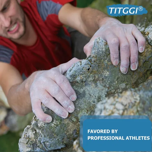 Vista 4 de TITGGI Cubo de tiza de gimnasio de 1 libra, incluye polvo de tiza y una bola de tiza, tiza multiusos para escalada en roca, tiza de gimnasio, tiza