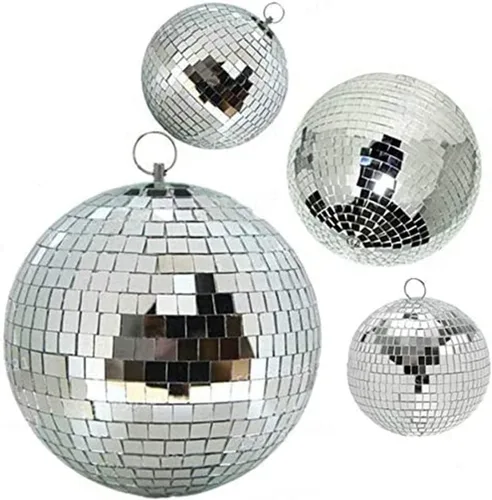 Vista 3 de Bola de discoteca de espejo de 8 pulgadas, bola de discoteca colgante fresca y divertida para decoraciones de fiestas grandes, diseño de fiesta