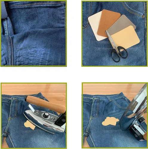 Vista 5 de 12 piezas de parches termoadhesivos de tela de alta calidad, pegamento fuerte, kit de decoración de reparación 100% algodón, tamaño 3 x 4-1/4