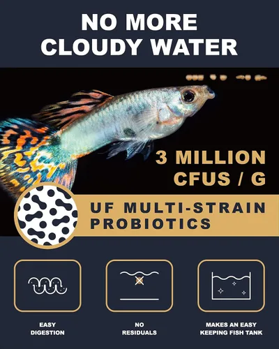 Vista 3 de Ultra Fresh Royal Guppy Mignon Pellet, alimento Guppy totalmente natural, gambas espadas, espirulina, altamente nutritivo, para agua más limpia