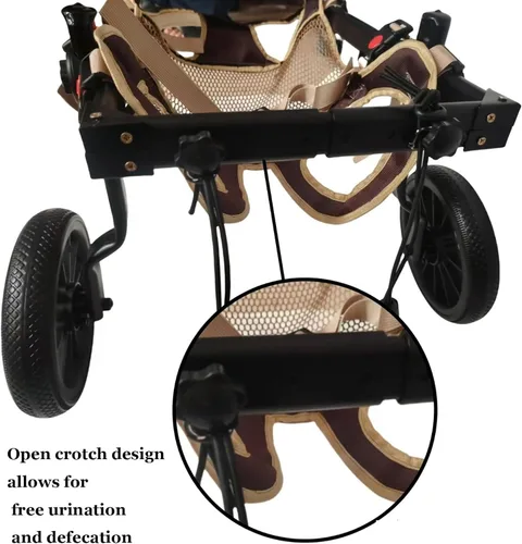 Vista 4 de Back Legs Dog Wheelchair, Adjustable Dog Carts with 2-Wheels for Small/Large Doggy, Lightweight Pets Back Limb Walking Mobility Aids, Pet