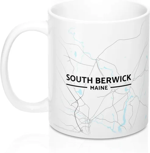 Vista 3 de South Berwick, Maine ME Map Mug (11 oz)