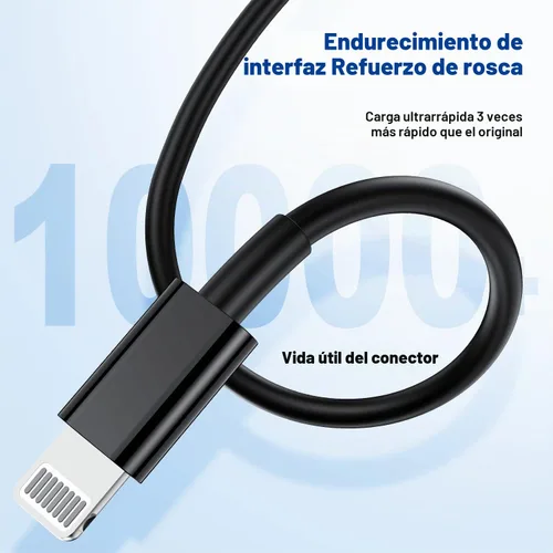 Vista 4 de Cargador de coche para iPhone 14 13, [certificado Apple MFi] Adaptador rápido USB C de 45 W de doble puerto USB C para automóvil con cable Lightning