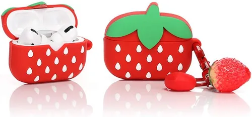 Vista 4 de Funda de silicona compatible con Apple Airpods Pro y Pro 2 Funda divertida y linda [Serie de postres de frutas](Zanahoria)