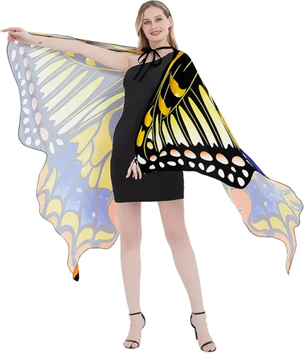 Vista 5 de Butterfly Wings for Women Adult Large Fairy Cape Halloween Dancing Festival Costume