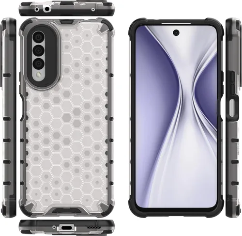 Vista 180 de Funda para Honor Magic3 5G, funda para Honor Magic3 5G Case 2 en 1 Funda para teléfono Negro