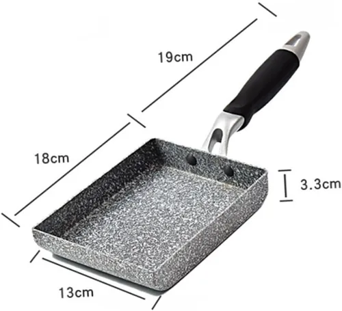 Vista 7 de COLLBATH Sartén rectangular antiadherente Tamagoyaki japonés para panqueques enrollados, utensilios de cocina para freír fácilmente y preparar