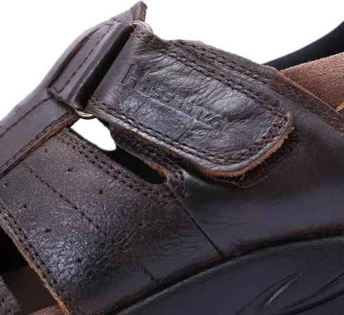 Vista 3 de Harssidanzar Sandalias de pescador de cuero para hombre Sandalias de dedo cerrado para hombres KM226US