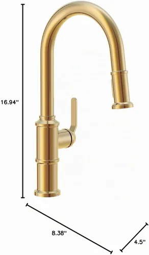 Vista 11 de Gerber Kinzie - Grifo de cocina extraíble, bronce cepillado