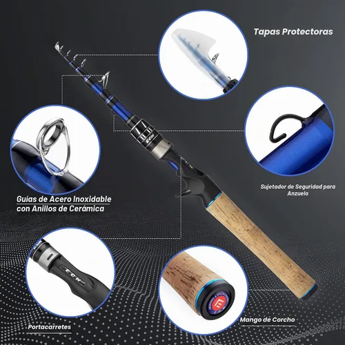 Vista 2 de EOW XPEDITE PRO Telescopic Fishing Rods, Spinning & Casting Poles