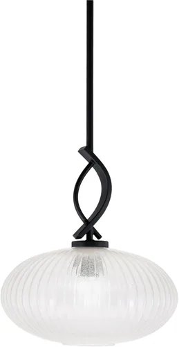 Vista 39 de Toltec Lighting Cavella Stem Colgado Mini colgante, acabado grafito, vidrio de muselina blanca de 4 pulgadas