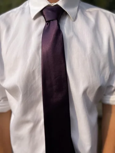 Vista 534 de tiemart Corbata de color sólido para hombre Longitud estándar