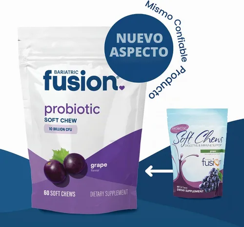 Vista 8 de Bariatric Fusion Masticables blandos probióticos Vitamina bariátrica masticable con sabor a uva 10 mil millones de UFC Bacillus coagulans