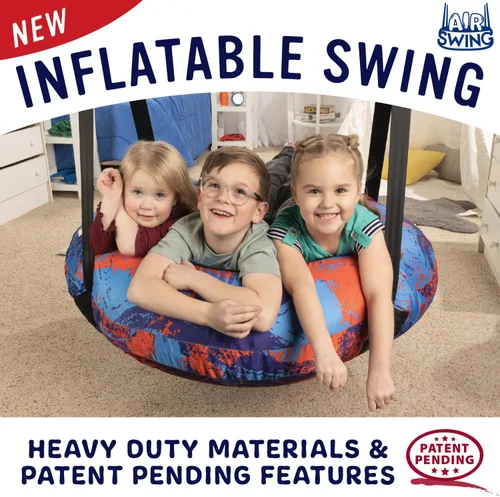 Vista 2 de AIR Swing - Columpio inflable gigante de 42 pulgadas para interiores y exteriores, gimnasio de la selva o árbol a partir de 3 años, cubierta