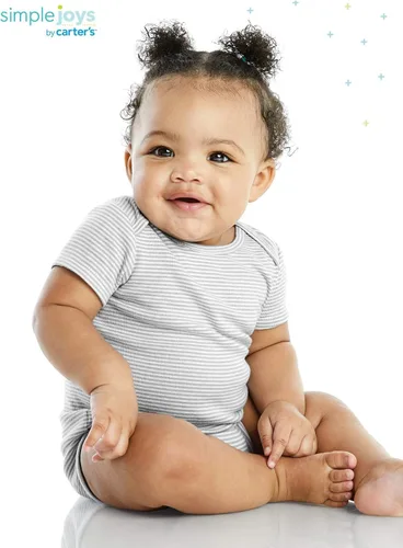 Vista 4 de Simple Joys by Carters Body unisex de manga corta para bebés paquete de 6