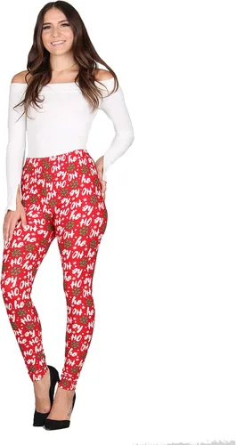 Vista 18 de Lildy - Leggings súper suaves lisas e impresas para mujer, elásticas sin transparencias Rayas negras y rojas/paquete de dos negras