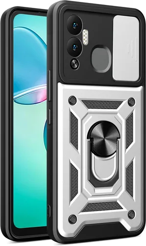 Vista 175 de Compatible con Tecno Pova Neo 2 Bracket Shell, con cubierta deslizante para lente de cámara compatible con Tecno Pova Neo 2 LG6n Case Negro