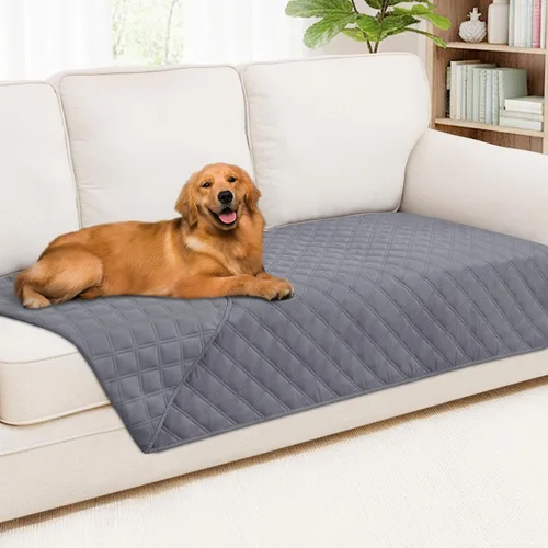 Vista 140 de Smiry Funda Impermeable para Cama de Perro Manta para Mascotas, Manta Suave y Lavable para Perros para Muebles Cama Sofá Sofá Reversible, a Cuadros