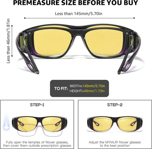 Vista 6 de Myiaur Gafas de visión nocturna para conducir mujeres M8143