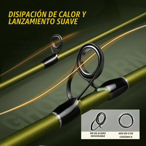 Vista 3 de Ghosthorn Fishing Rod and Reel Combo, Baitcaster Spinning Pole Combo