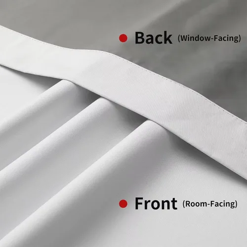 Vista 2 de Joydeco Cortinas 100% opacas para dormitorio, sala de estar, 96 pulgadas de largo, juego de 2 paneles de cortinas blancas burg, cortinas opacas