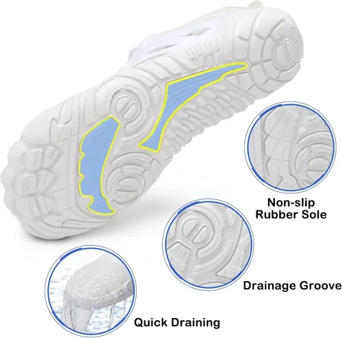 Vista 5 de Scurtain Unisex Mens Womens Athletic Hiking Water Shoes Quick Dry Barefoot Aqua Shoes Swim Shoes Beach Shoes with Drainage