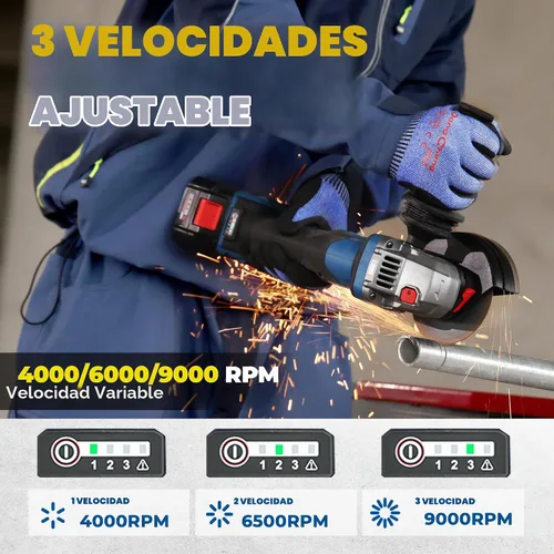 Vista 5 de Dong Cheng Amoladora angular inalámbrica de 20 V 4-1/2 pulgadas, 9000 RPM con interruptor de paleta, herramienta de corte, protección DSC