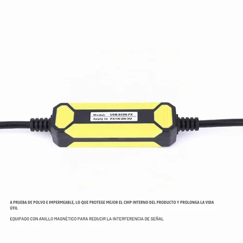 Vista 2 de ViaGasaFamido Cable de programación Cable de datos apto para FX1S/1N/2N/3U FX Series PLC USB-SC09-FX Línea de descarga de cable de 8.2 ft Línea