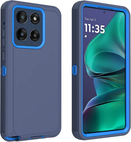 Vista 9 de Funda protectora resistente para Motorola Moto G Stylus 2021, a prueba de golpes, a prueba de polvo, 3 en 1, para Moto G Stylus 5G 2021 (negro)