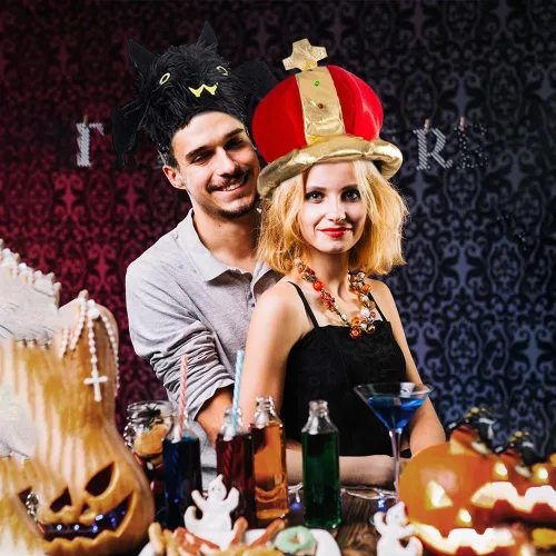Vista 5 de Funny Party Hats Accesorios para cabina de fotos, sombreros de disfraz a granel, sombreros de vestir para adultos, juego surtido de 6 piezas
