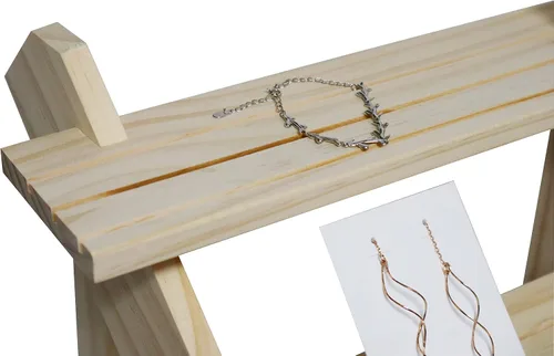 Vista 3 de Soportes de exhibición de pendientes para la venta rústica de varios niveles Estante de joyería de exhibición al por menor Riser Pendiente Anillo