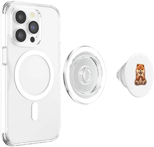 Vista 4 de Perros divertidos para los amantes de los animales y las mascotas Chow Chow PopSockets MagSafe PopGrip para iPhone