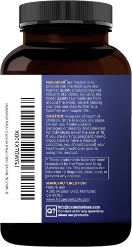 Vista 8 de NatureBell NAD+ Complejo 11 en 1 1,500 mg** por porción, 240 cápsulas vegetales Alternativa de suplemento NMN NAD con resveratrol, CoQ10, ácido