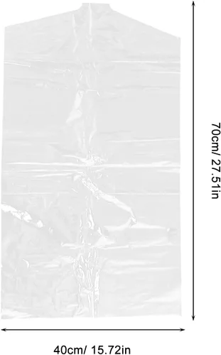Vista 2 de 60 bolsas de ropa para colgar ropa: bolsas de plástico para ropa, cubiertas de ropa transparentes, bolsas de tintorería, bolsas colgantes