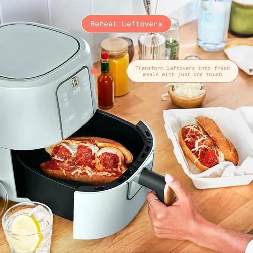 Vista 7 de Freidora de aire digital de 3 cuartos de galón, freidora de aire compacta para cocina pequeña con pantalla táctil, 4 funciones preestablecidas