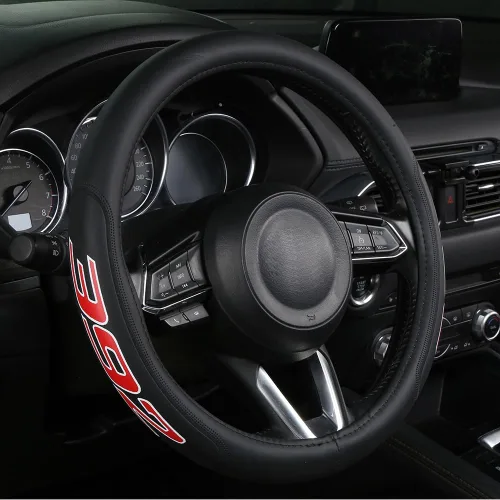 Vista 5 de Funda de cuero de microfibra para volante de 15 pulgadas, transpirable, compatible con Chrysler 300 300C/S, accesorios de automóvil