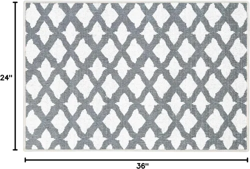 Vista 2 de SUSSEXHOME Floral Collection - Alfombra de pelo bajo resistente de 2 x 3 pies, alfombra ultrafina y antideslizante, alfombra de interior de algodón